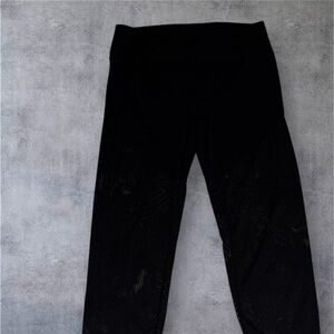 Zyia Active Black Laser-Cut Compression Leggings Size 14-16 High Rise Sculpting